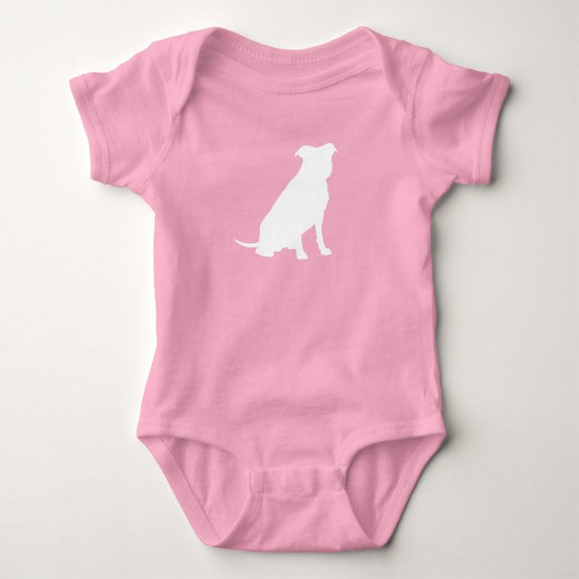 Pit Bull Dog Baby Shower Rosa Girl Girl Girl Pitbu T Shirt (Framsida)