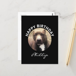 Pit Bull Dog Birthday Anpassningsbar Photo Vykort