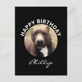 Pit Bull Dog Birthday Anpassningsbar Photo Vykort