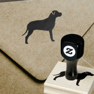 Pit Bull Dog Breed Silhouette Rubber Frimärke Stämpel