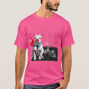 Pit Bull Dog Clown Oh it Rain Balloon Funny Hallow T Shirt