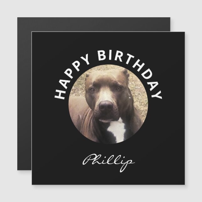 Pit Bull Dog Grattis på födelsedagen Personlig Mag (Fram/baksida)