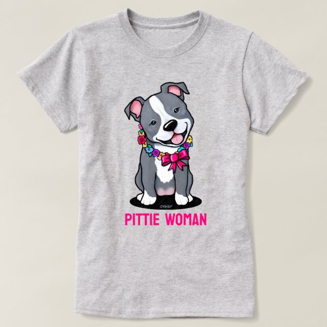 Pit Bull Dog Mamma T Shirt (Design framsida)