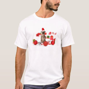 Pit Bull Dog med Gift box och julprydnader T-shirt