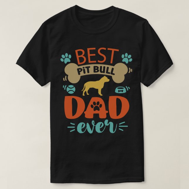 Pit Bull Dog Pappa T Shirt (Design framsida)
