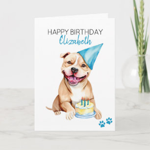Pit Bull Dog Personlig Grattis på födelsedagen Kort