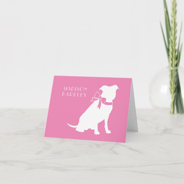 Pit Bull Dog Puppy Pitbull Note Card Anteckningskort (Framsida)