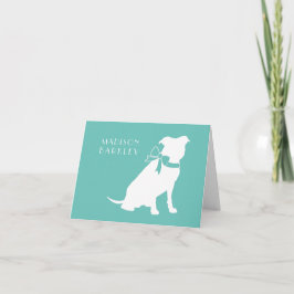 Pit Bull Dog Puppy Pitbull Note Card Anteckningskort