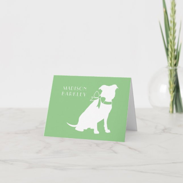 Pit Bull Dog Puppy Pitbull Note Card Anteckningskort (Framsida)