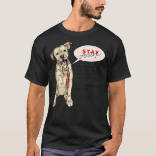 Pit Bull Dog Sits with Jumping Rope Stanna hemma T Shirt