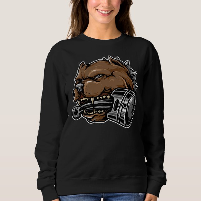 Pit Bull Dog with Piston T Shirt (Framsida)