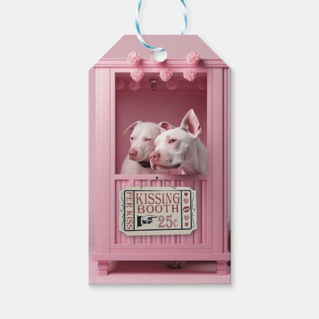 Pit Bull Dogs Kissing Booth Presentetikett (Framsidan)