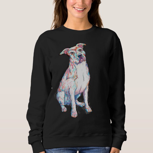 Pit Bull Färgad T Shirt (Framsida)