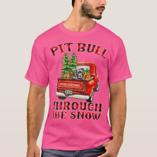 Pit Bull genom Lastbil Play Re vid jul i Snö T Shirt