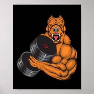 Pit Bull Gym Fitness - Weightlift Deadlift Body Poster