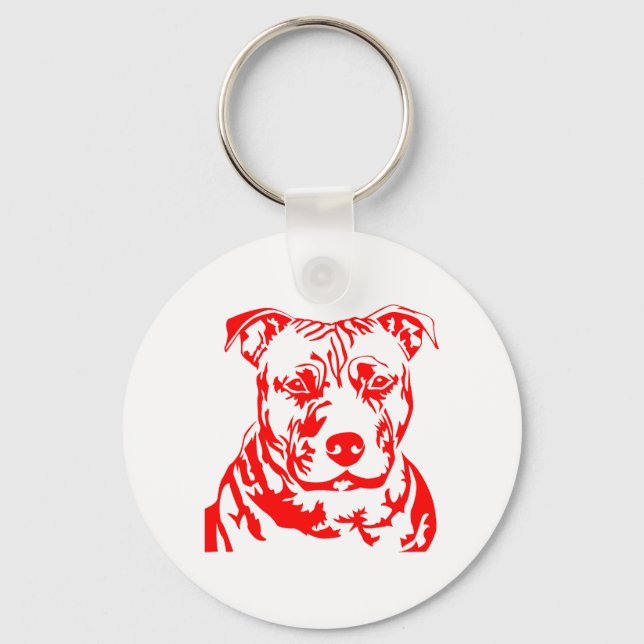 PIT BULL HEAD NYCKELRING (Framsida)