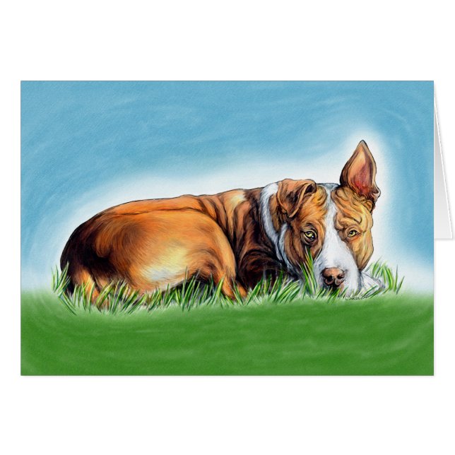 Pit Bull Hears You Hälsningskort (Framsidan Horizontal)