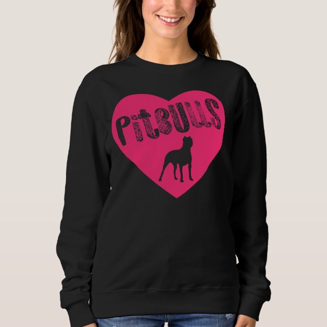 Pit Bull Heart Pitbulls Rosa Transparent American T Shirt (Framsida)