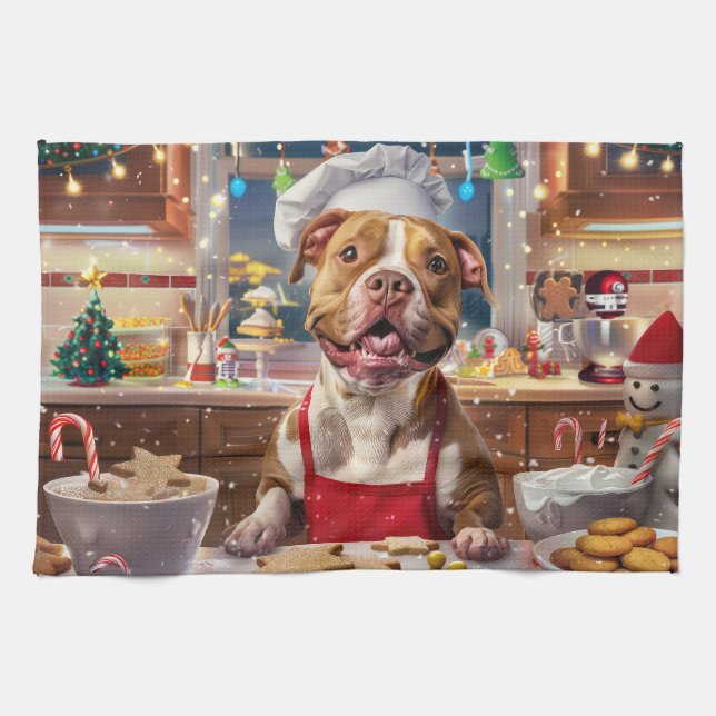 Pit Bull Helgdag Baking: God jul Kökshandduk (Horisontell)