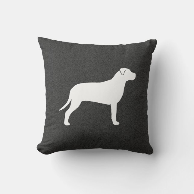 Pit Bull Hund Siluett Kudde (Framsida)