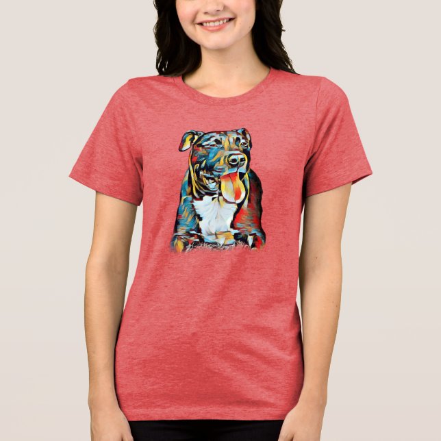 Pit Bull i färger T Shirt (Framsida)