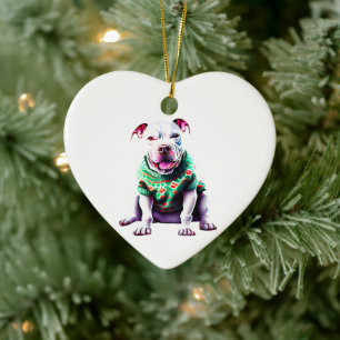 Pit Bull i julsötare Julgransprydnad Keramik