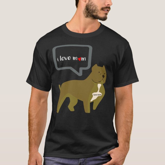Pit Bull I Kärlek Mamma Tattoo Mor S Day T Shirt (Framsida)