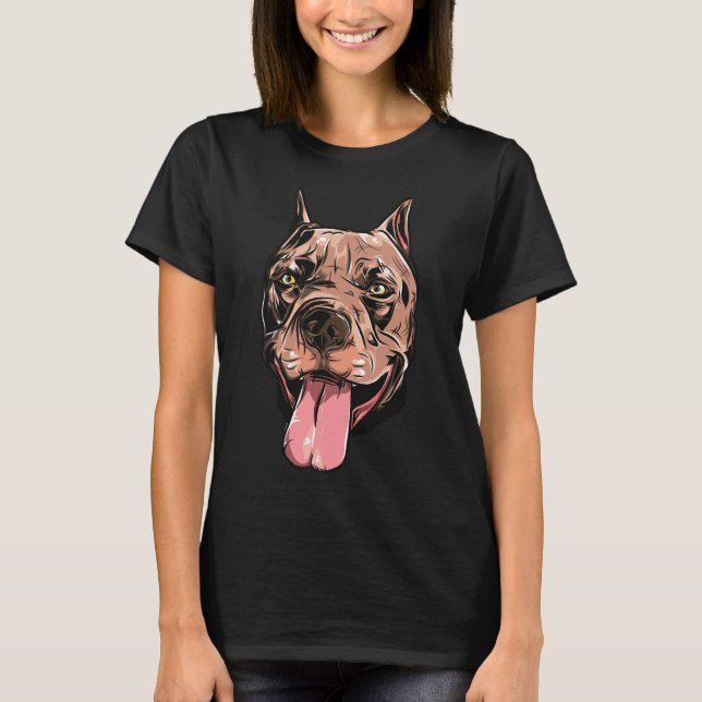 Pit Bull Illustration T Shirt (Framsida)