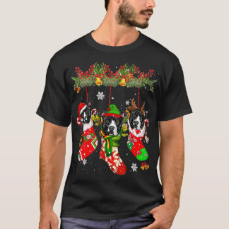 Pit Bull in Socks jul Santa Hat Julafton Light T Shirt
