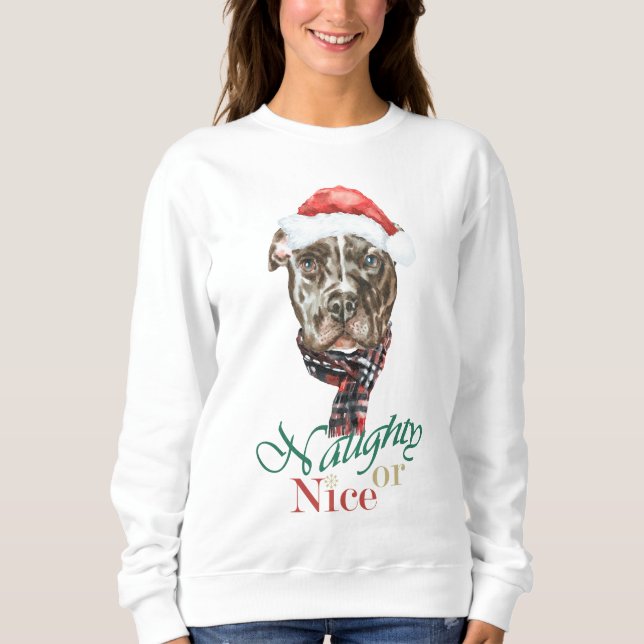 Pit Bull Jul Sweatshirt T Shirt (Framsida)