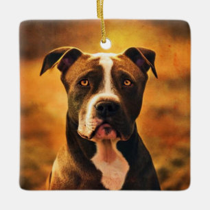 Pit Bull Julgransprydnad Keramik