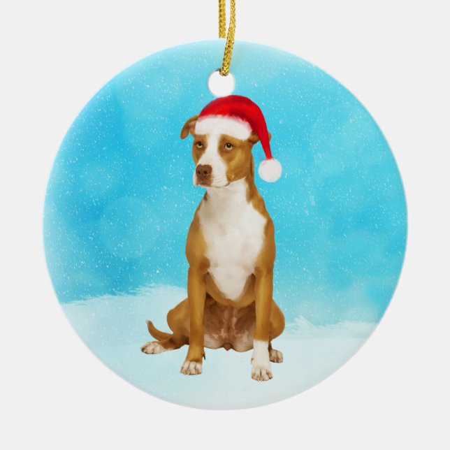 Pit Bull-julrundan Ornament (Framsidan)