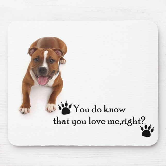 Pit Bull Kärlek Mousepad Musmatta (Framsidan)
