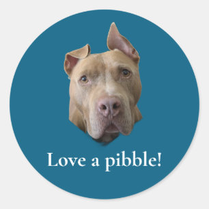 Pit Bull Kärlek till en Pibble Runt Klistermärke