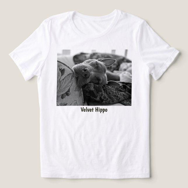 Pit Bull Kärlek Velvet Flodhäst T Shirt (Design Framsida)