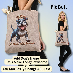 Pit Bull - Lägg till Hund Namn, Ändra text Tygkasse