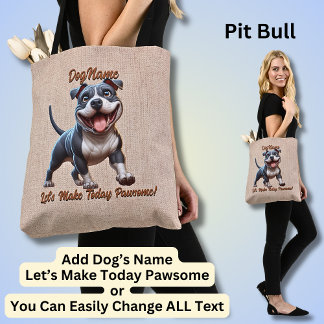 Pit Bull - Lägg till Hund Namn, Ändra text Tygkasse