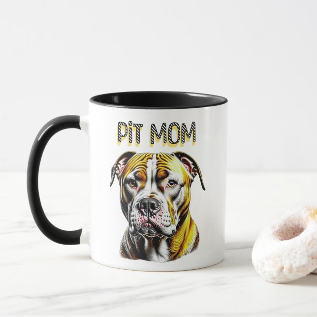 Pit Bull Mamma | HUND ÄLSKARE Mugg (Med munk)
