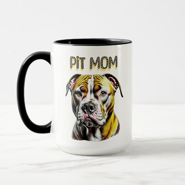 Pit Bull Mamma | HUND ÄLSKARE Mugg (Vänster)