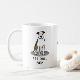 Pit Bull Mamma (lt brindle white 3) Mamma Kaffemugg