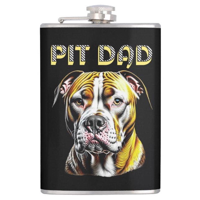 Pit Bull Mamma | Personlig för hundälskare Fickplunta (Framsidan)