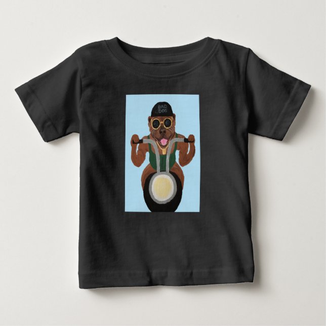 Pit Bull-motorcyklist på motorcykel T Shirt (Framsida)
