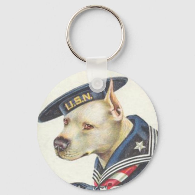 Pit Bull Navy Nyckelring (Framsida)