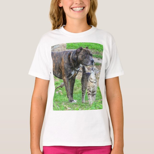 Pit Bull och Cat T Shirt (Framsida)
