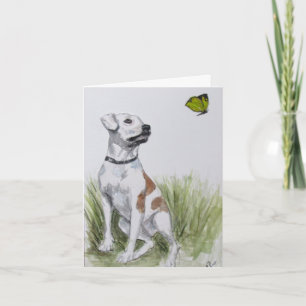 Pit Bull och fjäril Kort