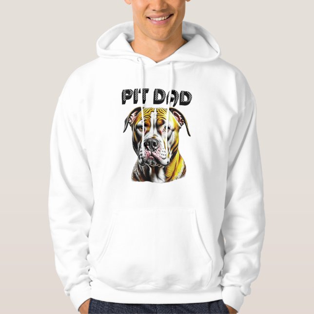 Pit Bull Pappa | HUND ÄLSKARE Hoodie (Framsida)
