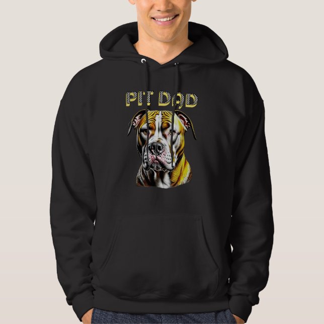 Pit Bull Pappa | HUND ÄLSKARE Hoodie (Framsida)