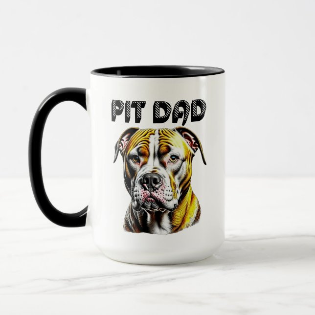 Pit Bull Pappa | HUND ÄLSKARE Mugg (Vänster)