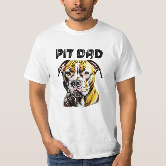 Pit Bull Pappa | HUND ÄLSKARE T Shirt (Framsida)