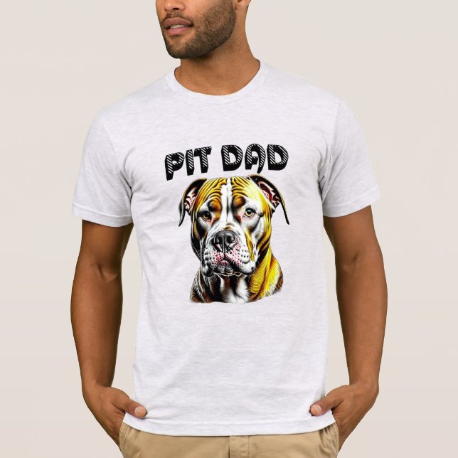 Pit Bull Pappa | HUND ÄLSKARE T Shirt (Framsida)